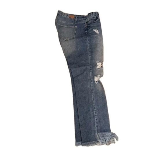 Judy Blue Women Sz 13 Destroyed Denim Skinny Jeans Holiday Festival Stretch High - Picture 7 of 10